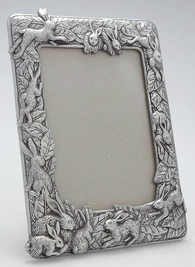 Bunnies (Aluminum, Hollowware) 5" X 7" Picture Frame by Arthur Court-1