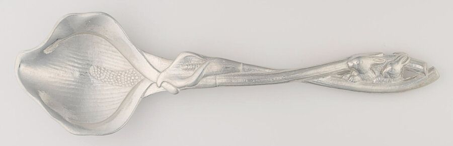 Bunnies (Aluminum, Hollowware) Solid Salad Serving Spoon by Arthur Court-1