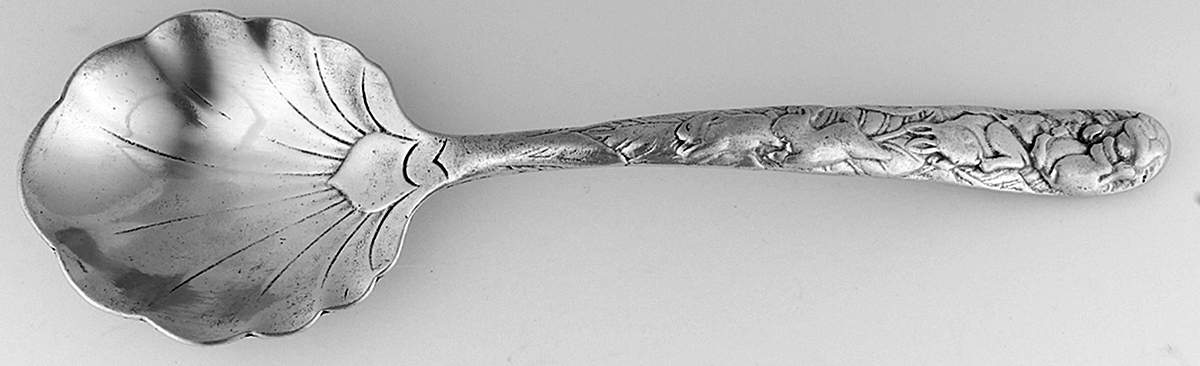 Bunnies (Aluminum, Hollowware) Solid Salad Serving Spoon by Arthur Court-1