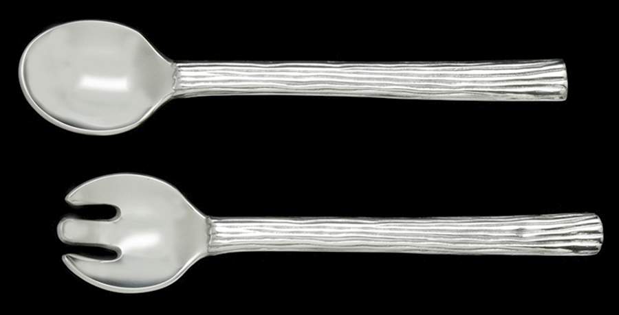 Bunnies (Aluminum, Hollowware) (2 Pc) Solid Salad Set by Arthur Court-1