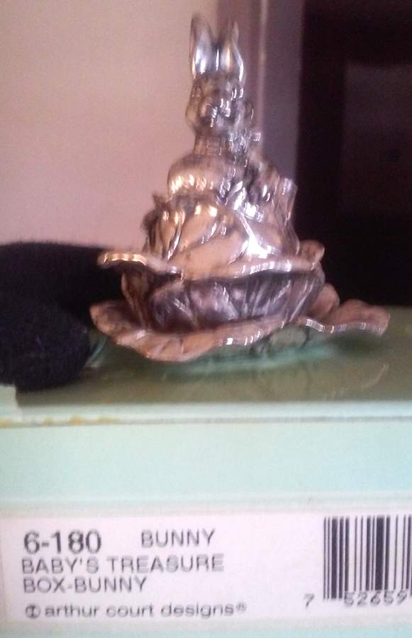 Bunnies (Aluminum, Hollowware) Treasure Box by Arthur Court-1
