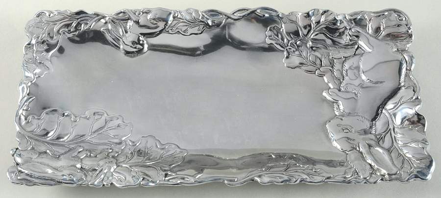 Bunnies (Aluminum, Hollowware) 12" Bread Tray by Arthur Court-1