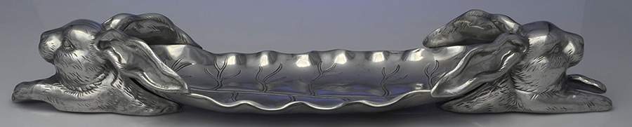Bunnies (Aluminum, Hollowware) Centerpiece Tray by Arthur Court-1