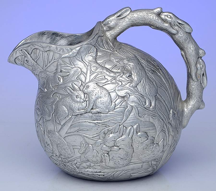 Bunnies (Aluminum, Hollowware) Pitcher Water by Arthur Court-1