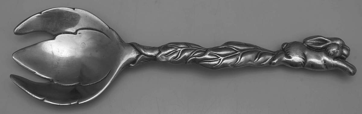 Bunnies (Aluminum, Hollowware) Solid Serving Fork by Arthur Court-1