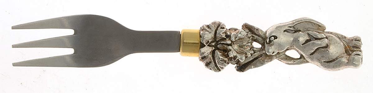 Bunnies (Aluminum, Hollowware) Baby Fork by Arthur Court-1