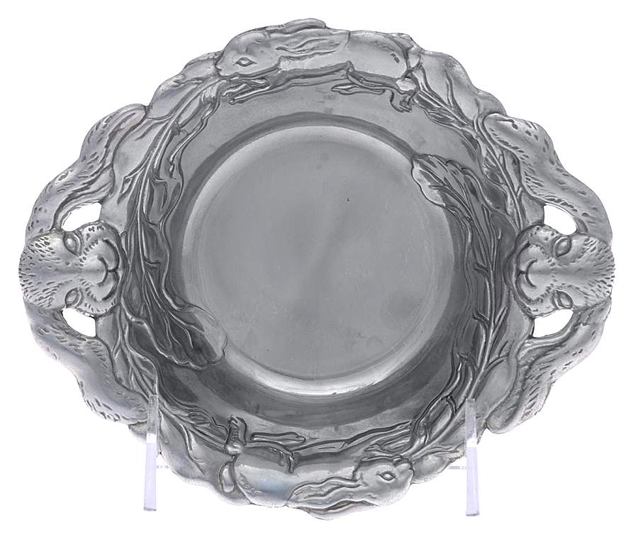 Bunnies (Aluminum, Hollowware) Nut Serving Bowl by Arthur Court-1
