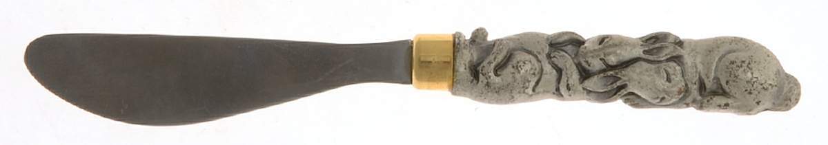 Bunnies (Aluminum, Hollowware) Sculptured Spreader by Arthur Court-1