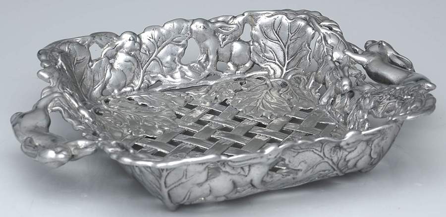 Bunnies (Aluminum, Hollowware) Square Casserole Holder by Arthur Court-1