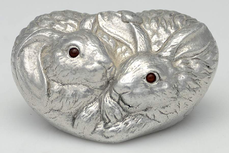 Bunnies (Aluminum, Hollowware) Paperweight by Arthur Court-1