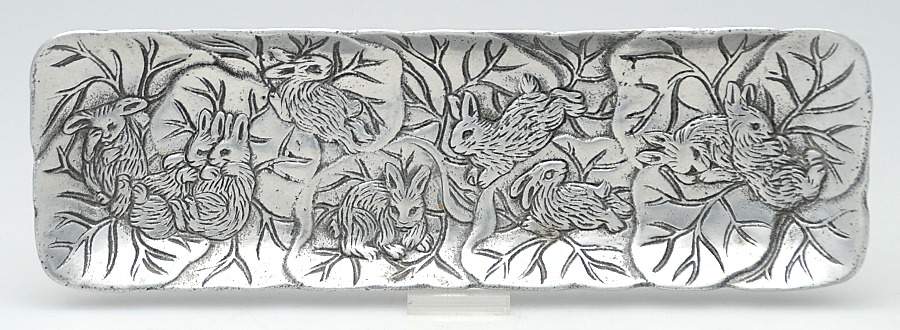 Bunnies (Aluminum, Hollowware) Mint Dish by Arthur Court-1