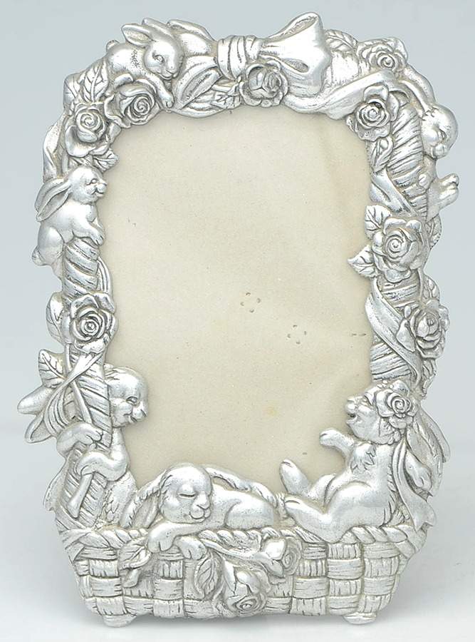Bunnies (Aluminum, Hollowware) Frame-Holds 5" X 7" Picture by Arthur Court-1