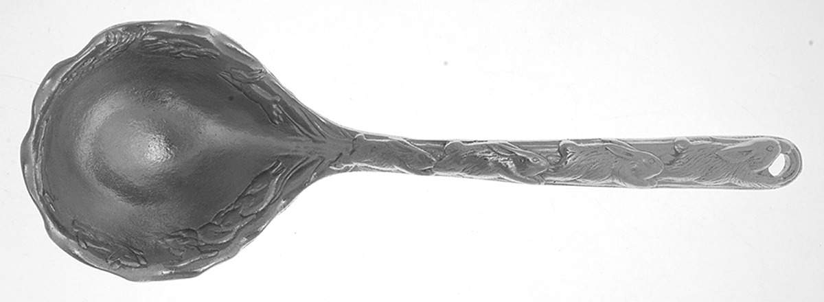 Bunnies (Aluminum, Hollowware) Solid Soup Ladle by Arthur Court-1