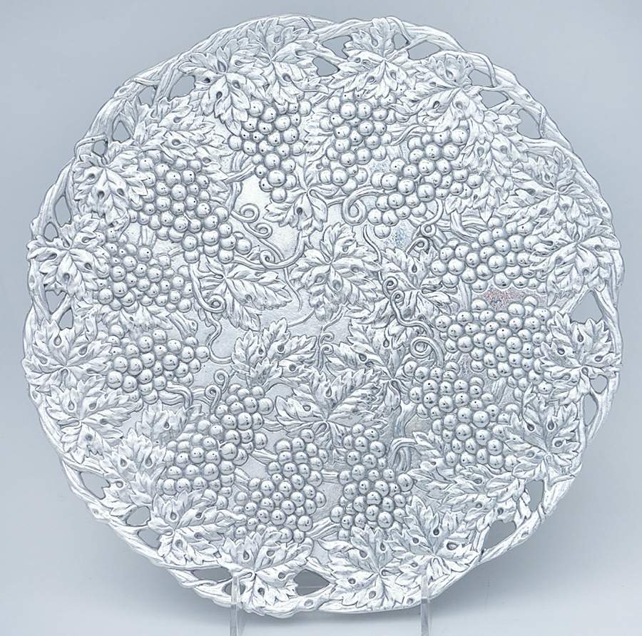 Grape (Aluminum, Hollowware) 12" Round Tray by Arthur Court-1