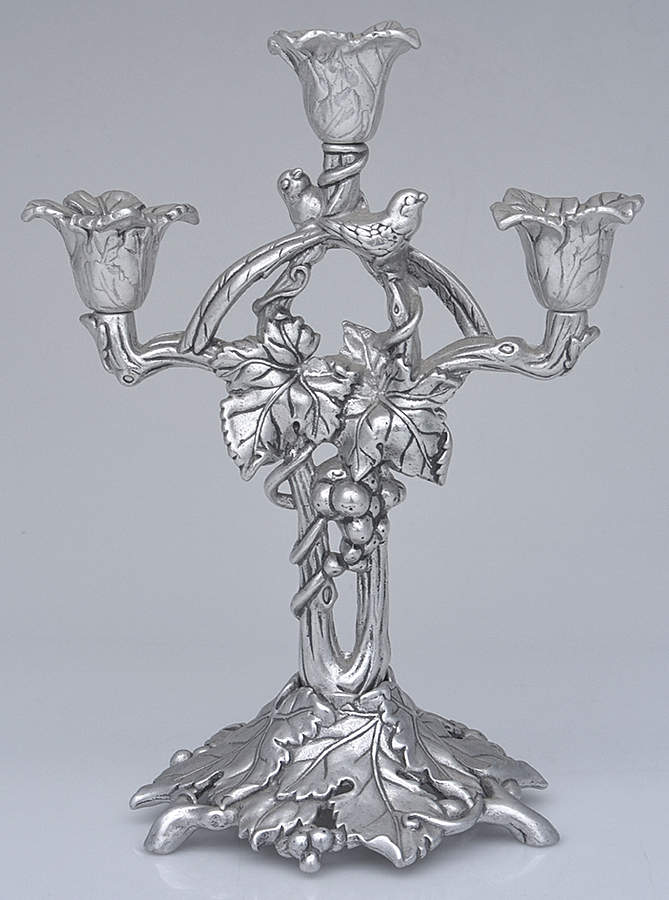 Grape (Aluminum, Hollowware) 9" 3 Light Candleabra by Arthur Court-1