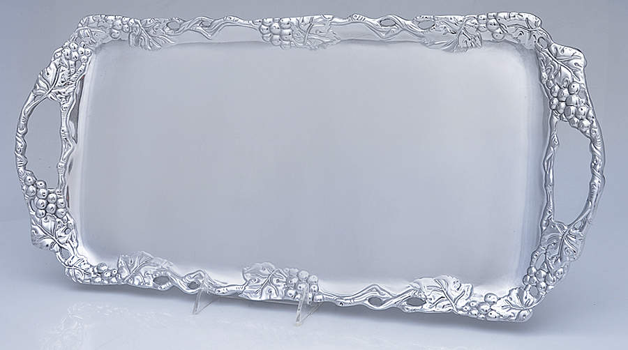 Grape (Aluminum, Hollowware) Serving Tray by Arthur Court-1