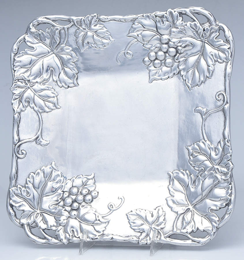 Grape (Aluminum, Hollowware) 12" Square Tray by Arthur Court-1
