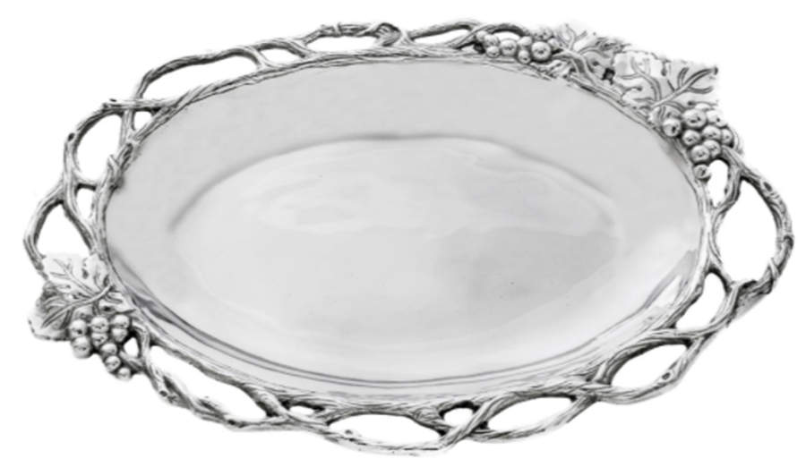 Grape (Aluminum, Hollowware) 13" Oval Tray by Arthur Court-1