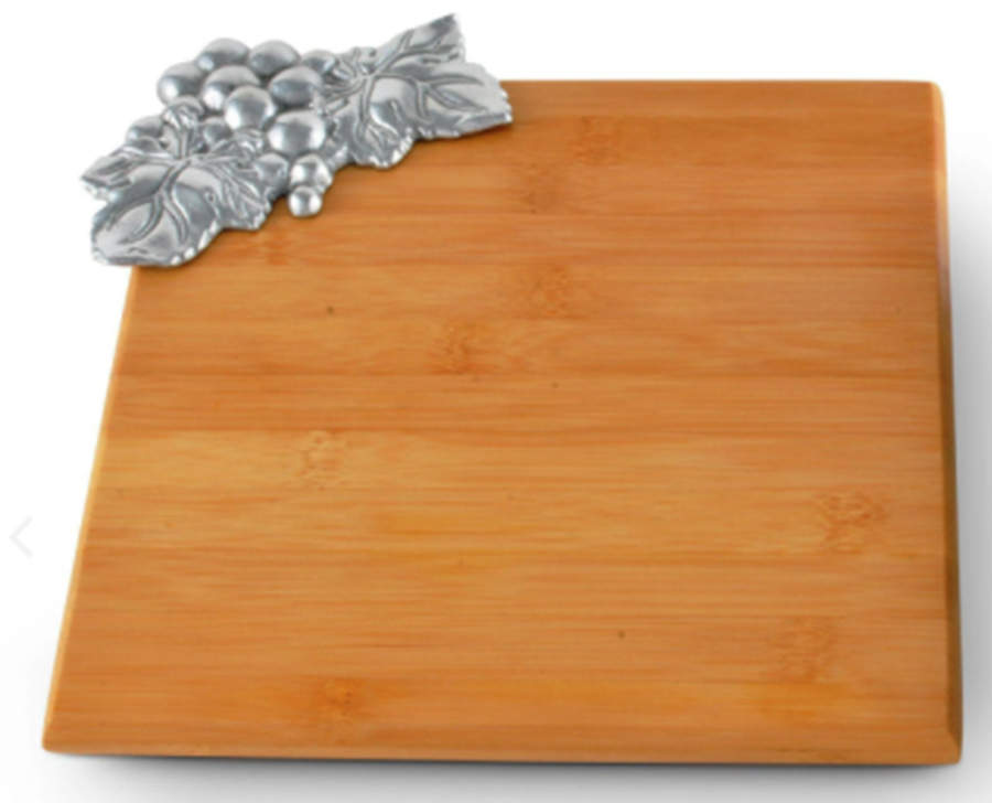 Grape (Aluminum, Hollowware) Wood Cheese Board by Arthur Court-1
