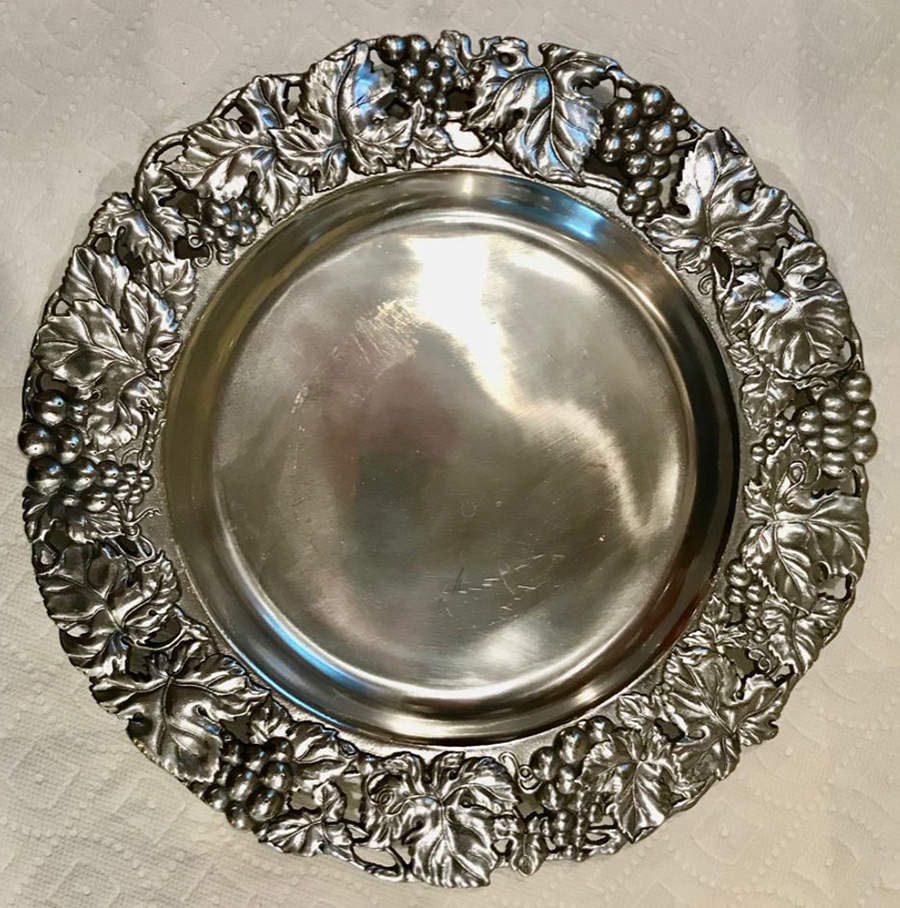 Grape (Aluminum, Hollowware) 13" Round Tray by Arthur Court-1
