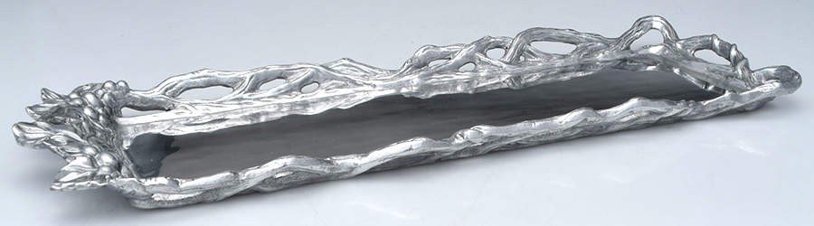 Grape (Aluminum, Hollowware) 19" Oblong Tray by Arthur Court-1
