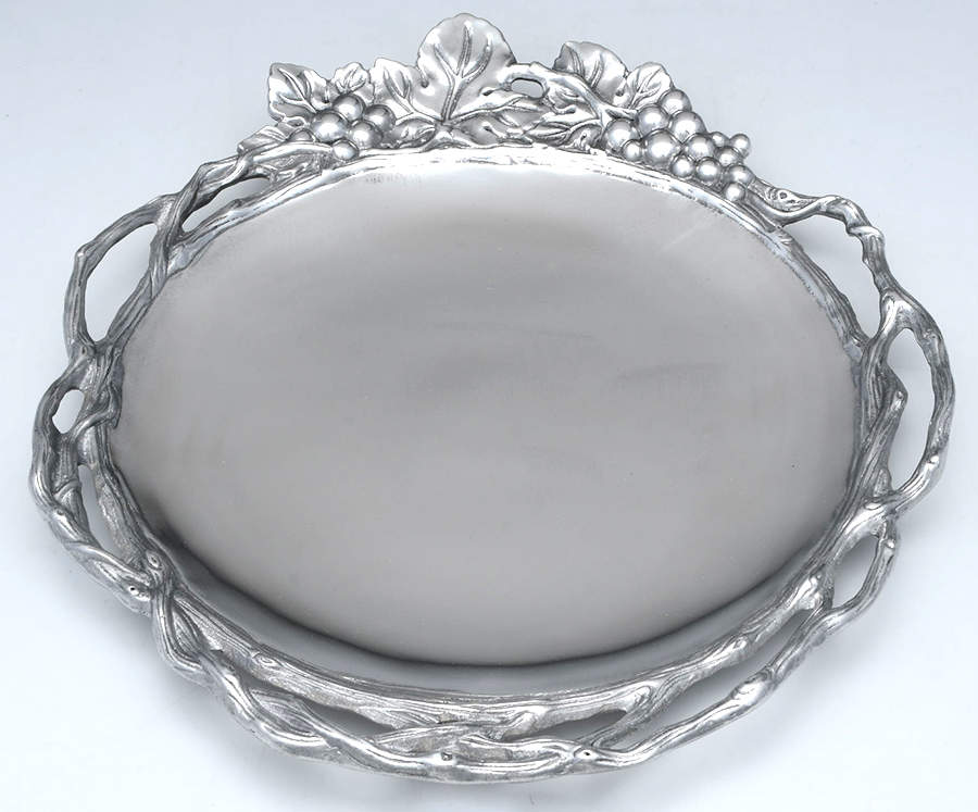 Grape (Aluminum, Hollowware) 17" Round Tray by Arthur Court-1