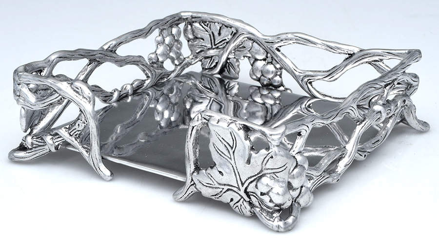 Grape (Aluminum, Hollowware) Square Napkin Holder by Arthur Court-1