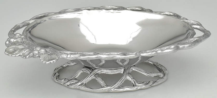 Grape (Aluminum, Hollowware) 11" Oval Vegetable Bowl by Arthur Court-1