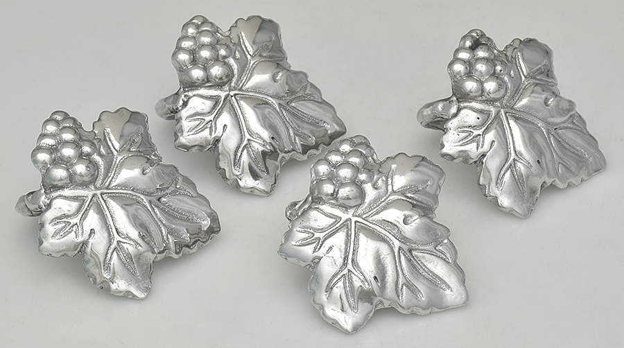 Grape (Aluminum, Hollowware) Napkin Ring - Set of 4 by Arthur Court-1