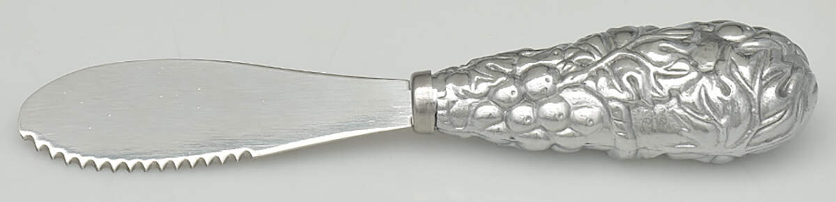 Grape (Aluminum, Hollowware) Soft Cheese Knife with Stainless Blade by Arthur Court-1