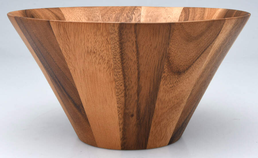 Grape (Aluminum, Hollowware) Wood Salad Serving Bowl by Arthur Court-1