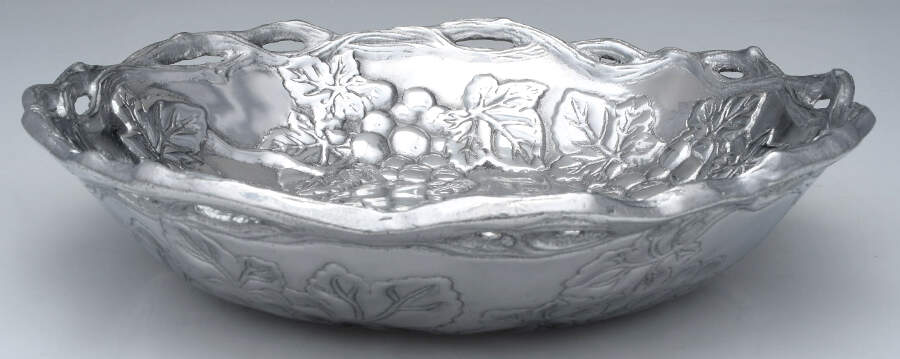 Grape (Aluminum, Hollowware) 13" Round Bowl by Arthur Court-1