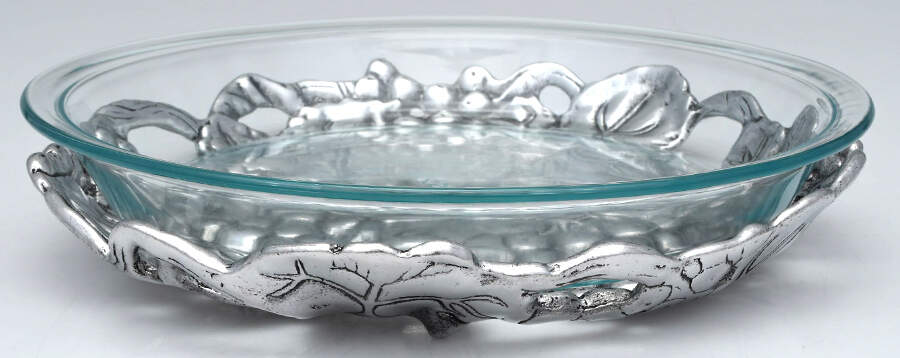 Grape (Aluminum, Hollowware) Trivet with Glass Coaster by Arthur Court-1