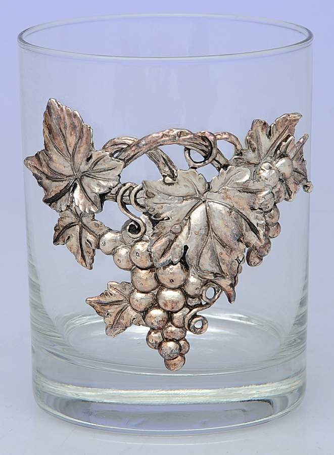 Grape (Aluminum, Hollowware) Crystal Double Old Fashioned by Arthur Court-1