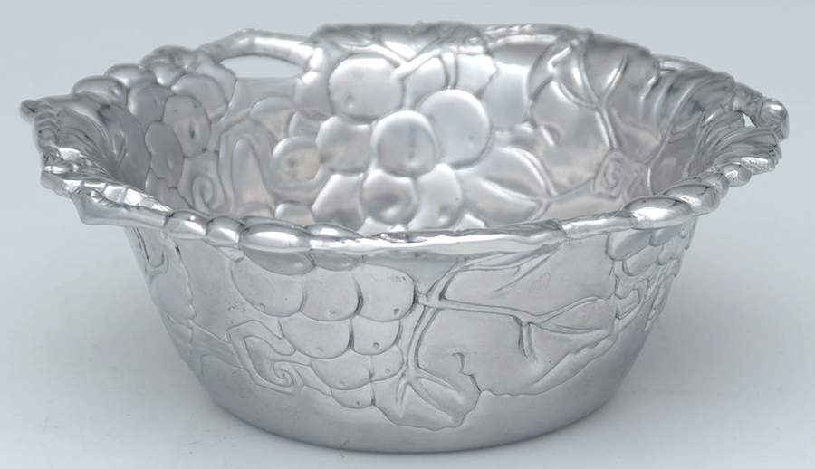 Grape (Aluminum, Hollowware) Metal Chip and Dip Bowl Only by Arthur Court-1