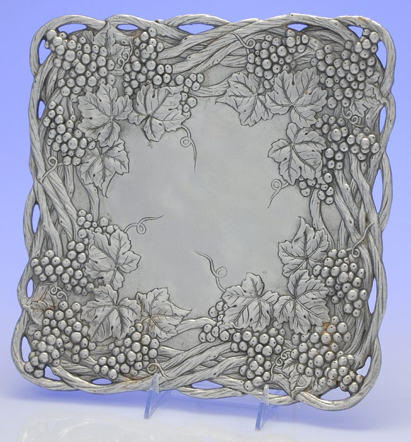 Grape (Aluminum, Hollowware) 12" Square Tray by Arthur Court-1