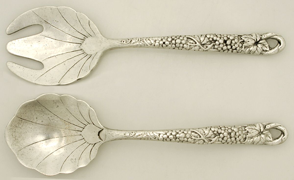 Grape (Aluminum, Hollowware) (2 Pc) Solid Salad Set by Arthur Court-1