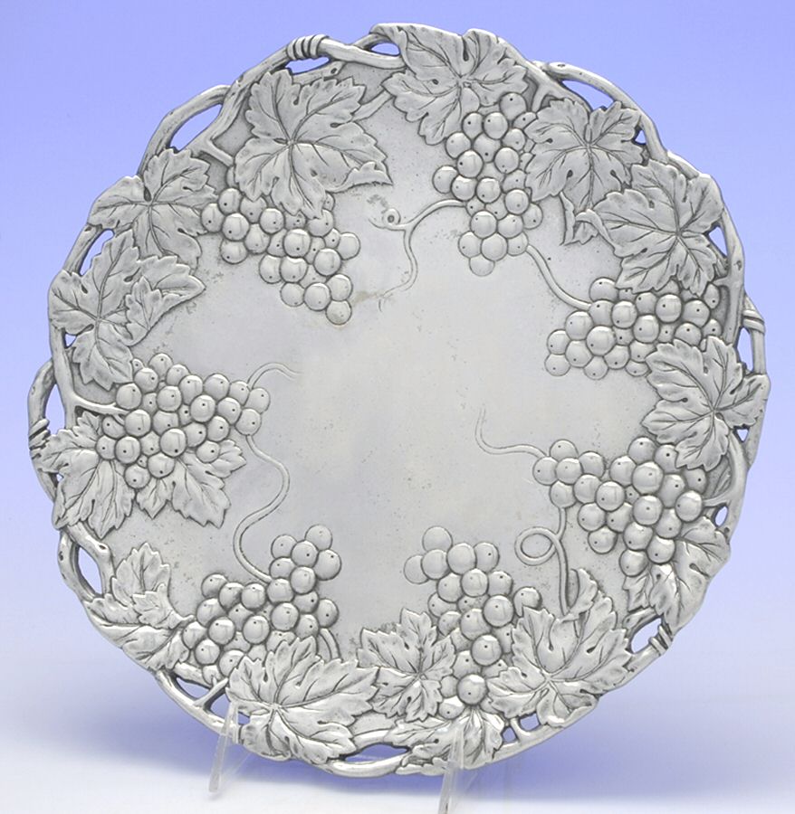 Grape (Aluminum, Hollowware) 12" Round Tray by Arthur Court-1