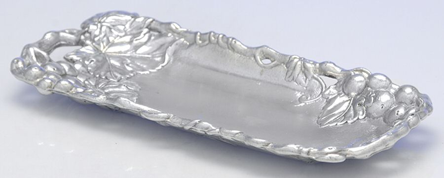 Grape (Aluminum, Hollowware) Rectangular Butter Tray by Arthur Court-1