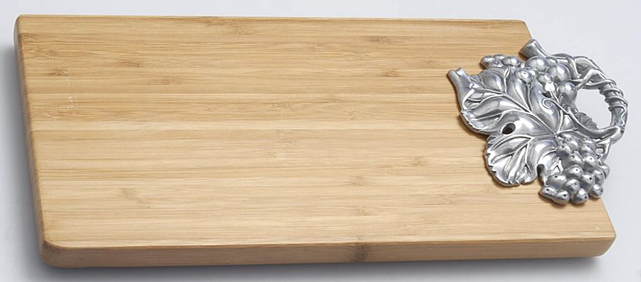 Grape (Aluminum, Hollowware) Wood Cheese Board by Arthur Court-1