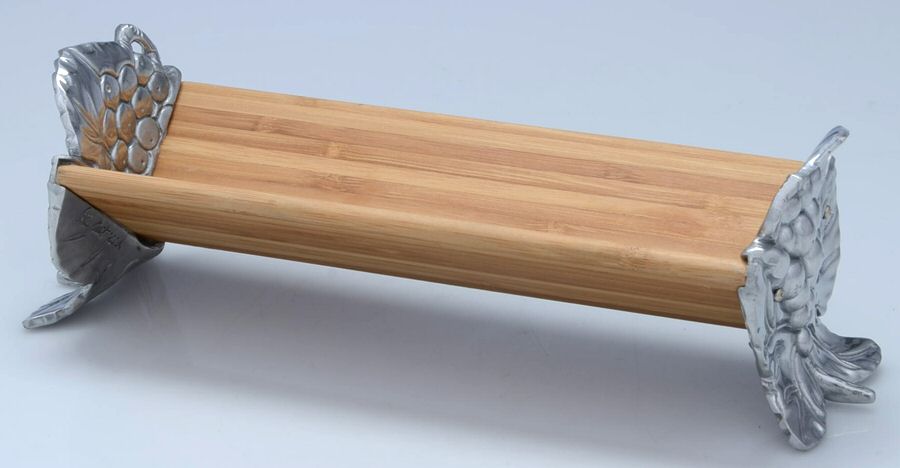 Grape (Aluminum, Hollowware) Wood Cracker Tray by Arthur Court-1