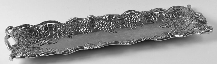 Grape (Aluminum, Hollowware) 19" Rectangular Tray by Arthur Court-1