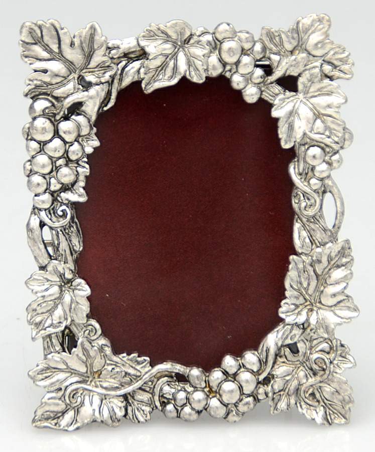 Grape (Aluminum, Hollowware) Picture Frame-Holds 2.5" X 3.5" by Arthur Court-1