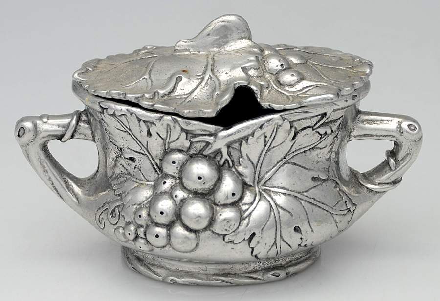 Grape (Aluminum, Hollowware) Sugar Bowl with Lid by Arthur Court-1