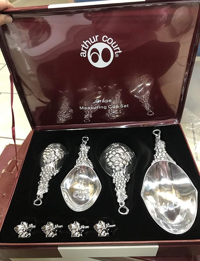 Grape (Aluminum, Hollowware) 4 Piece Measuring Cup Set (1, 1/2, 1/3, 1/4) by Arthur Court-1