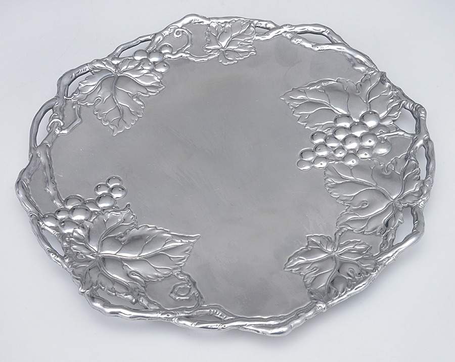 Grape (Aluminum, Hollowware) 12" Octagonal Tray by Arthur Court-1
