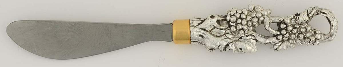 Grape (Aluminum, Hollowware) Modern Hollow Butter Spreader (Stainless) by Arthur Court-1