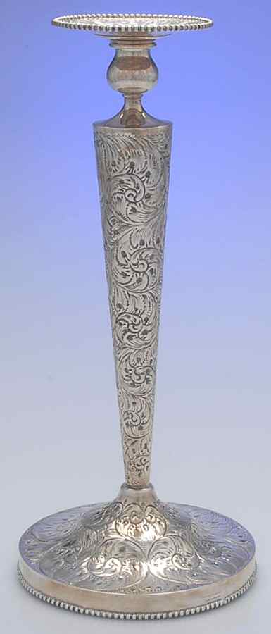 Sterling Hollowware 14" Candlestick W/Bobeche by Ambassador-1