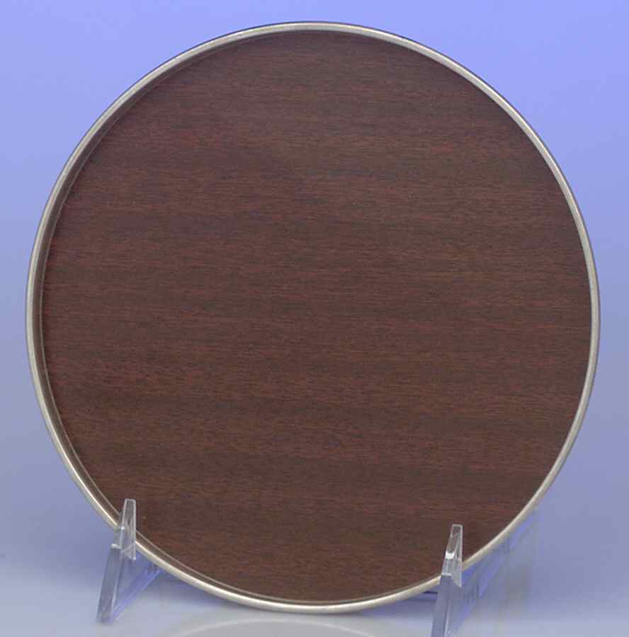 S247 (Sterling, Hollowware) 6" Round Lucite Tray with Sterling Band by Alvin-1