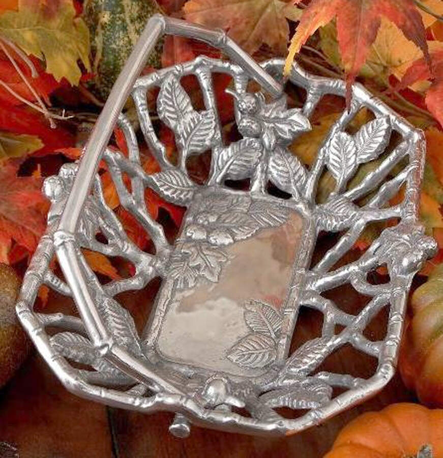 Harvest (Aluminum, Hollowware) Handled Bread Basket by Arthur Court-1